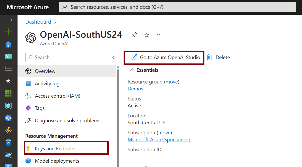 Azure OpenAI resource