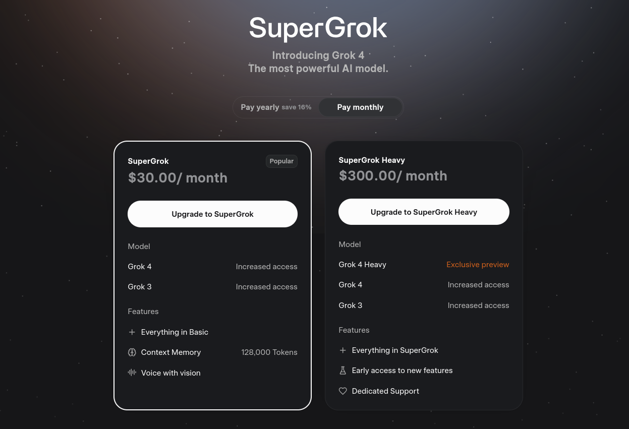 SuperGrok 定價