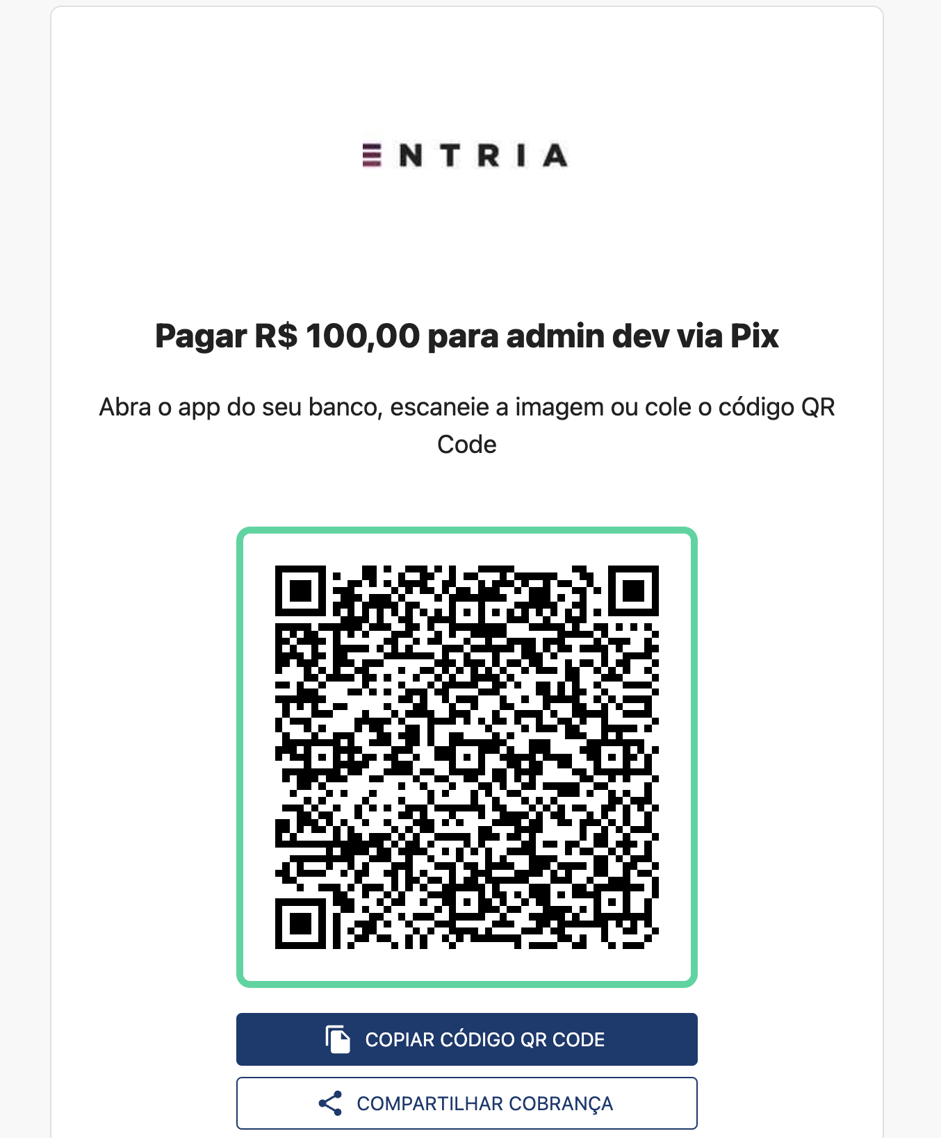 Example of a payment link