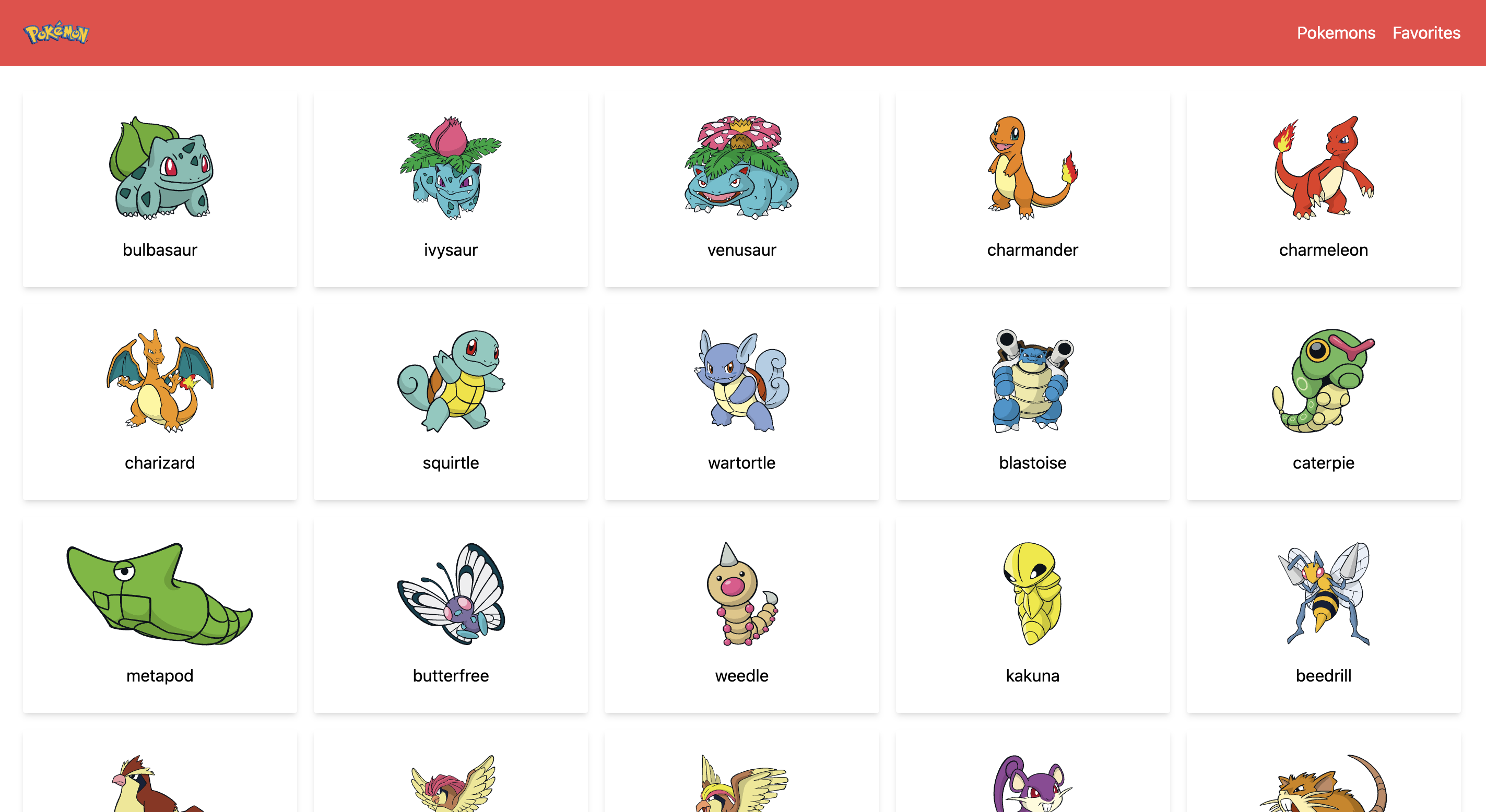 /pokemons page