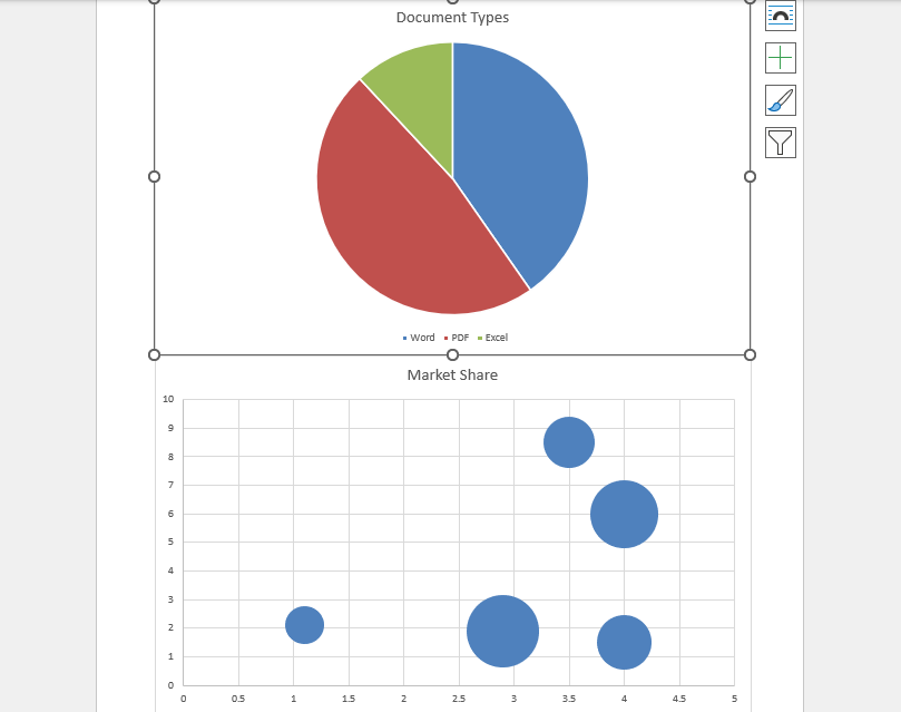 Create a Pie Chart and a Bubble Chart in a Word Document Using C#