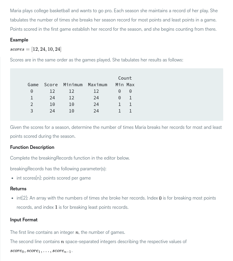 Breaking records problem