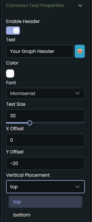 Header Vertical Placement Dropdown