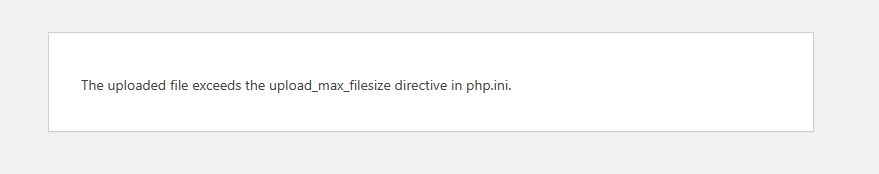 The Uploaded file exceed the upload_max_filesize directive in php.ini