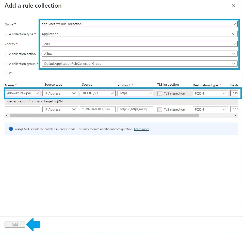 Configuring the Rule Collection