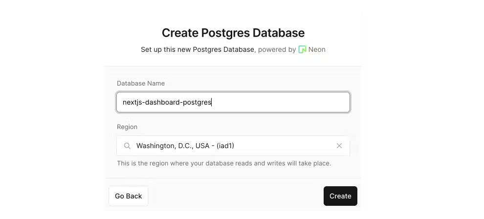 Create postgres database