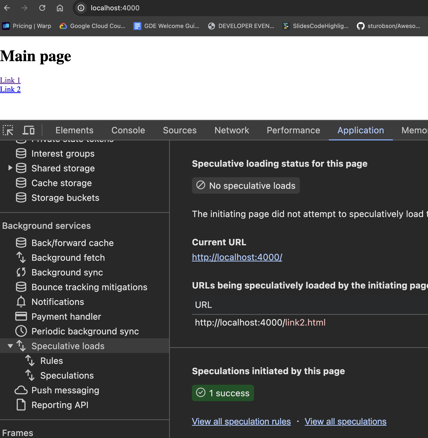 Prerender con immediate