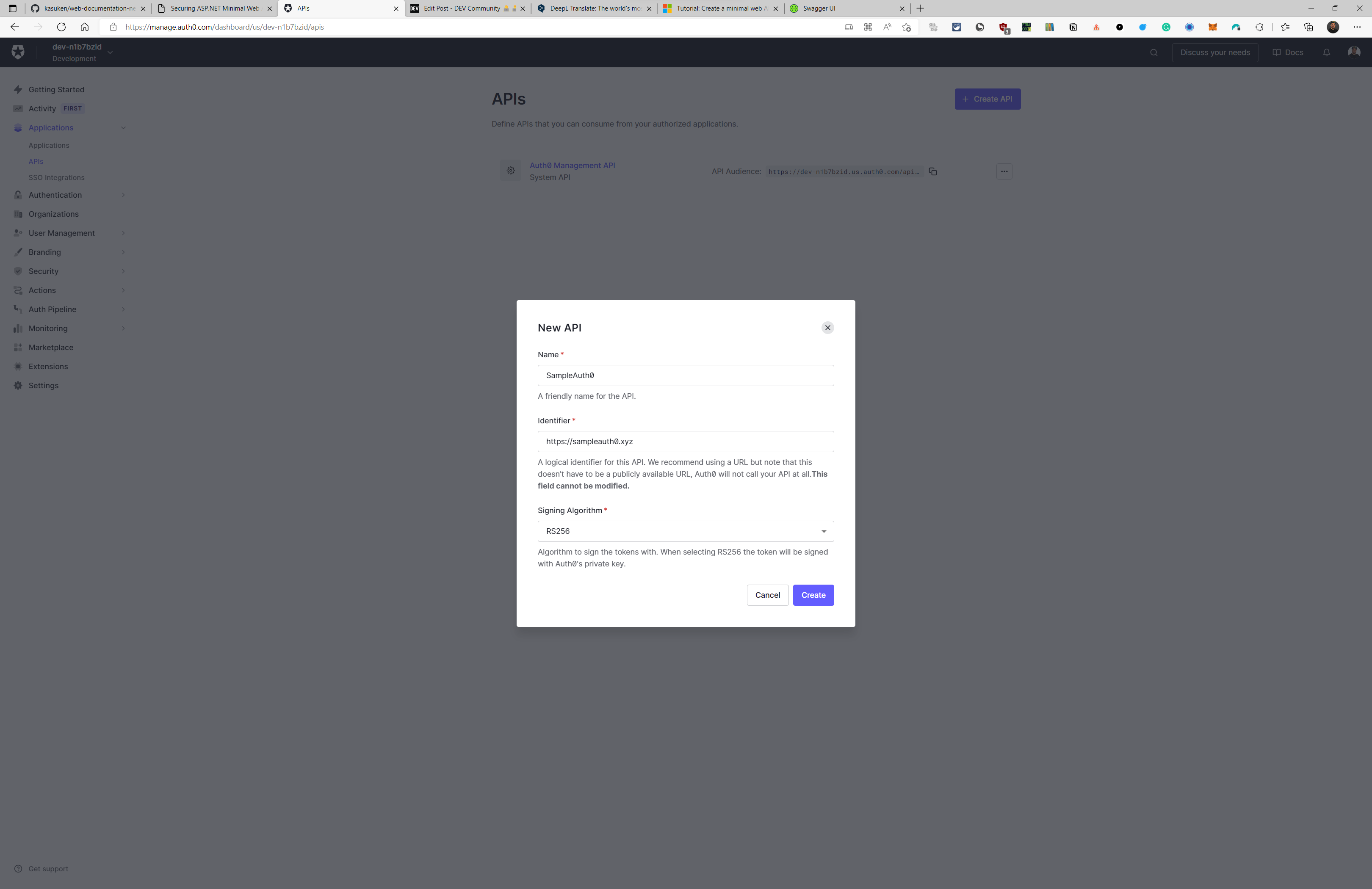 create an api