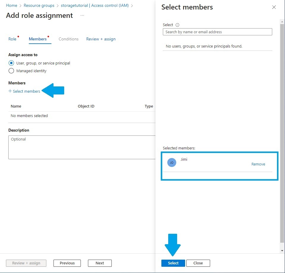 Adding role assignment to your user