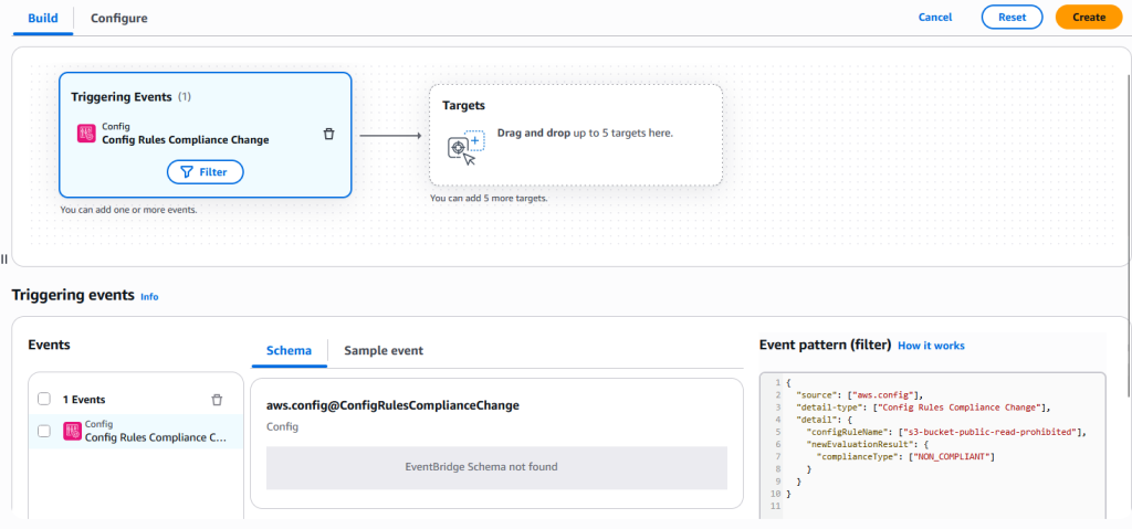 EventBridge rule screen 1