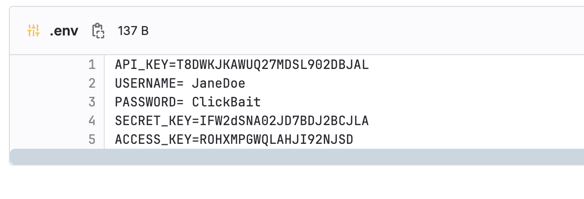 Added dummy secret to .env file