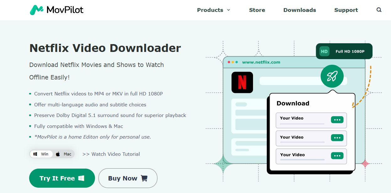 MovPilot Netflix Video Downloader