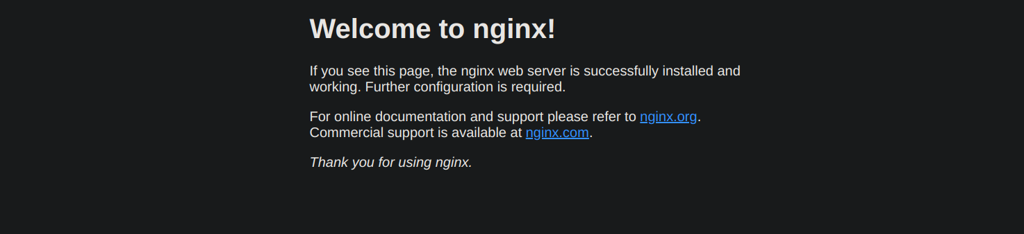 Nginx welcome page