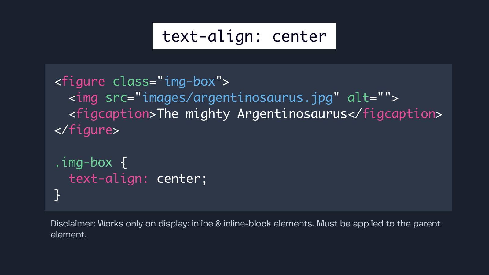 Centering images and text with text-align: center css