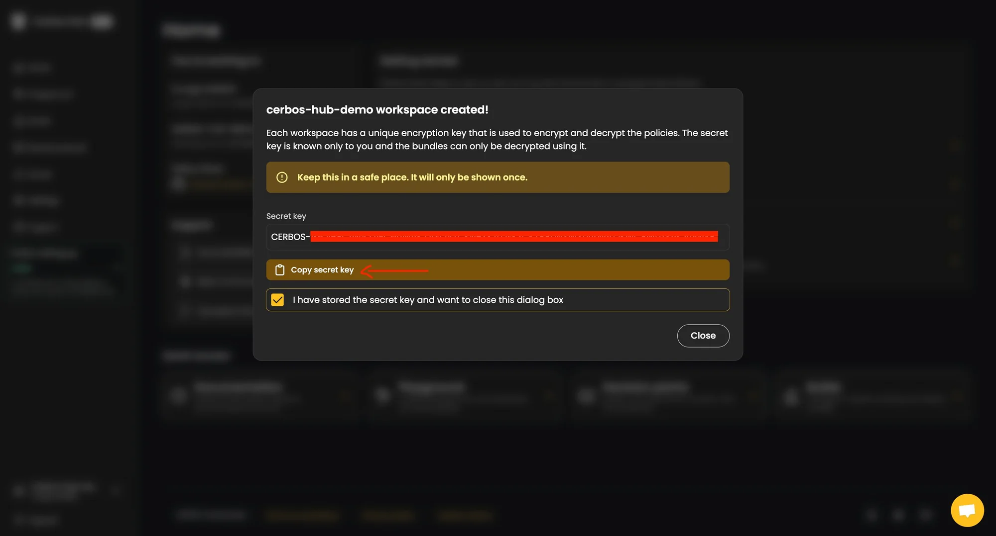 Save workspace credentials