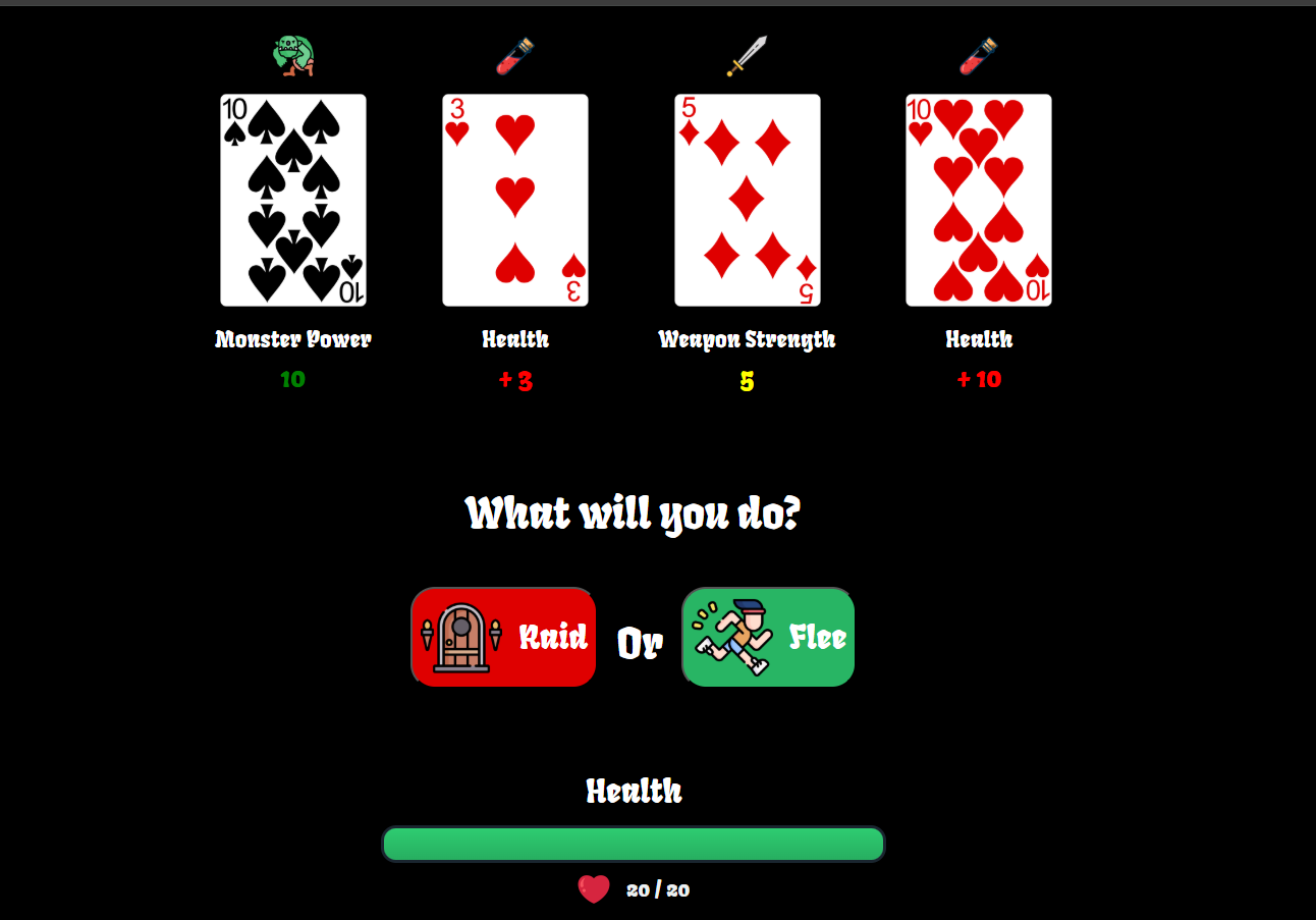 몬스터 카드가 포함된 네 장의 카드