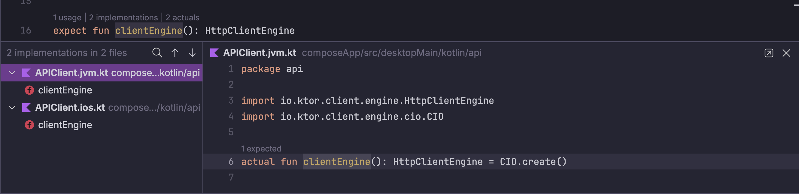 Fleet info on expect-actual