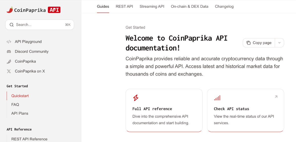 CoinPaprika API documentation
