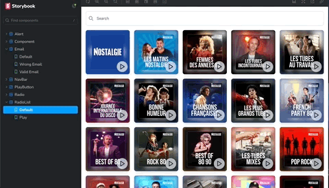 radio component in storybook