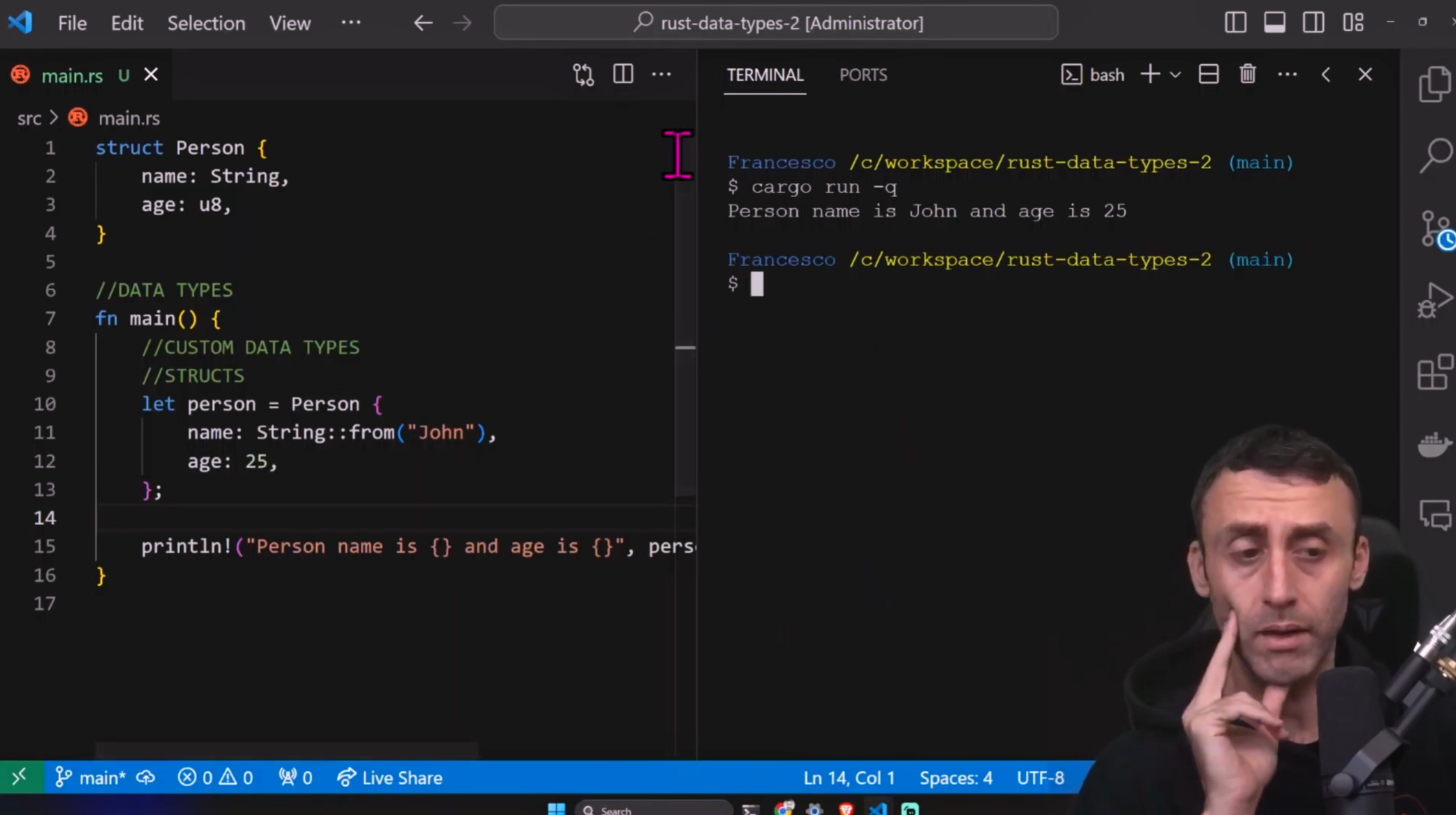 Data Types in Rust - Rust programming tutorial