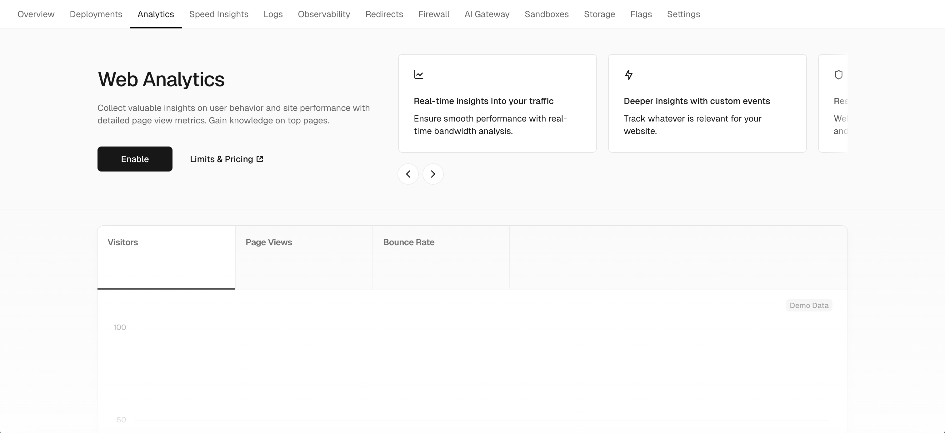Vercel Web Analytics Screenshot