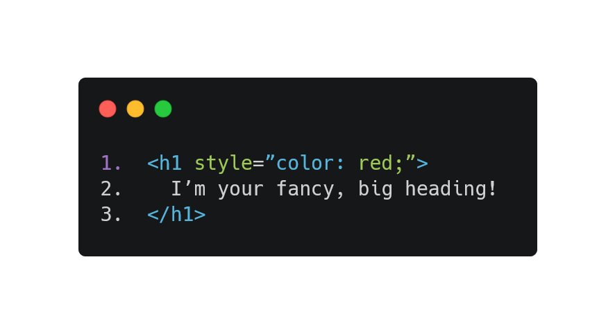 Inline styling example: