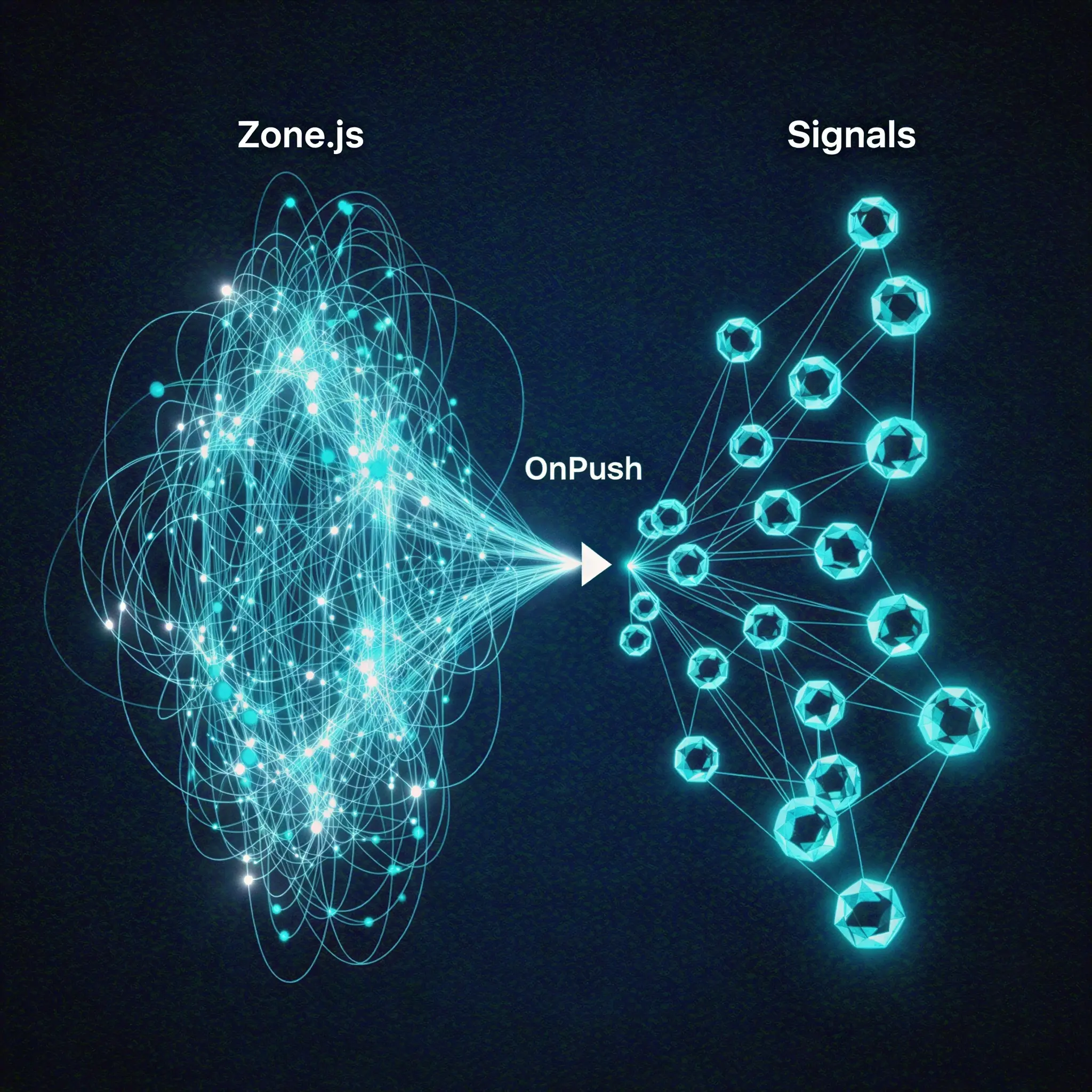 A deep architectural guide to Angular change detection &mdash; how Zone.js actually works, what OnPush buys you, and how Signals change the picture entirely.