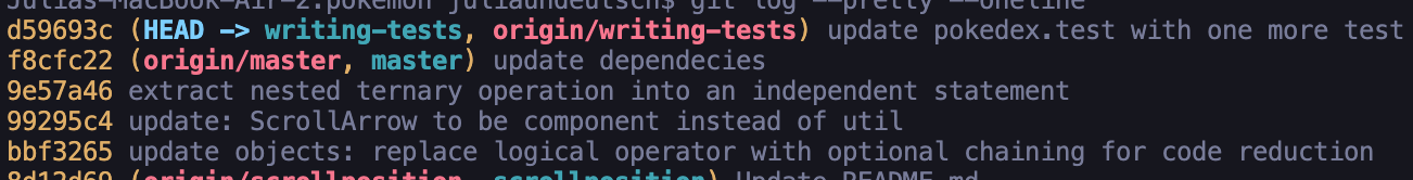 git log pretty oneline command example