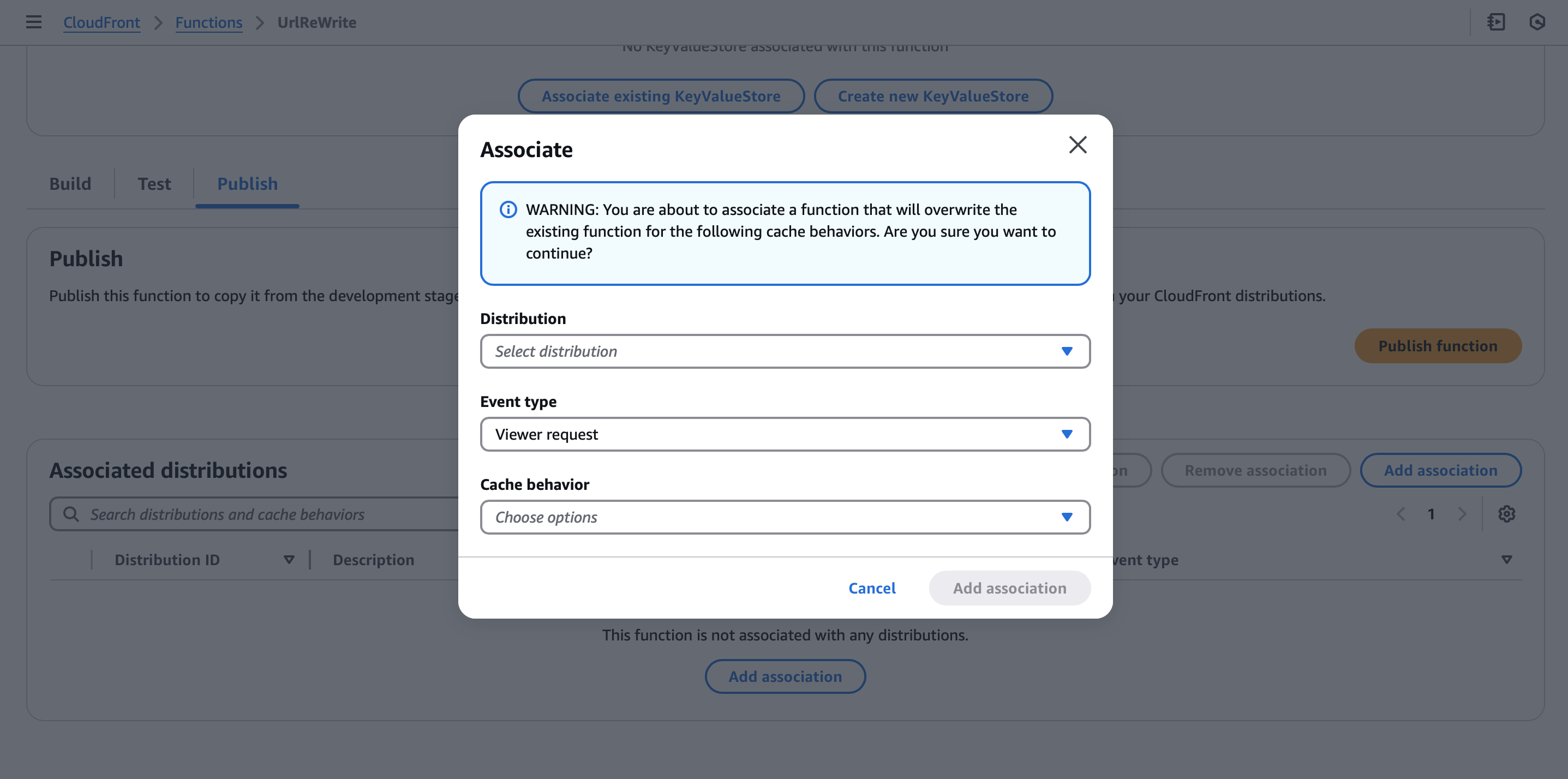 Publish cloudfront